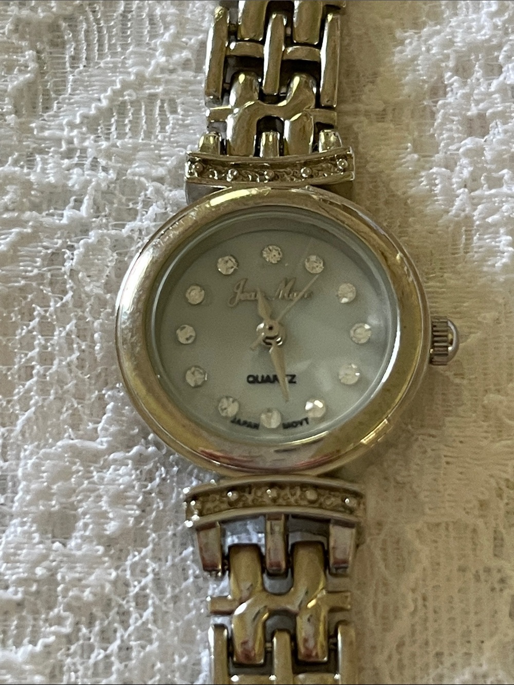 Jean Marc Silver-Tone Crystal Dial Women's Watch